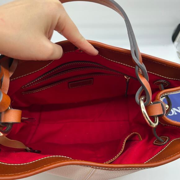 Dooney & Bourke Pebble Leather Maurizia Twist Strap Hobo White - Picture 8 of 16